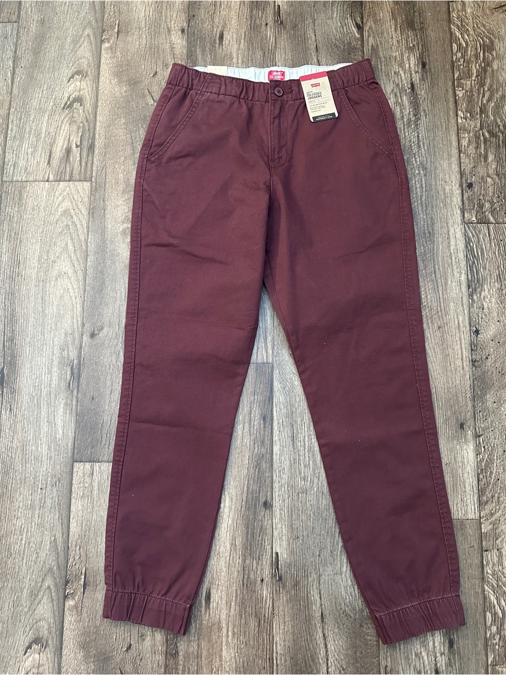 Levi's XX Chino Drawstring Stretch Tapered Joggers Pants Men’s Size S Burgundy